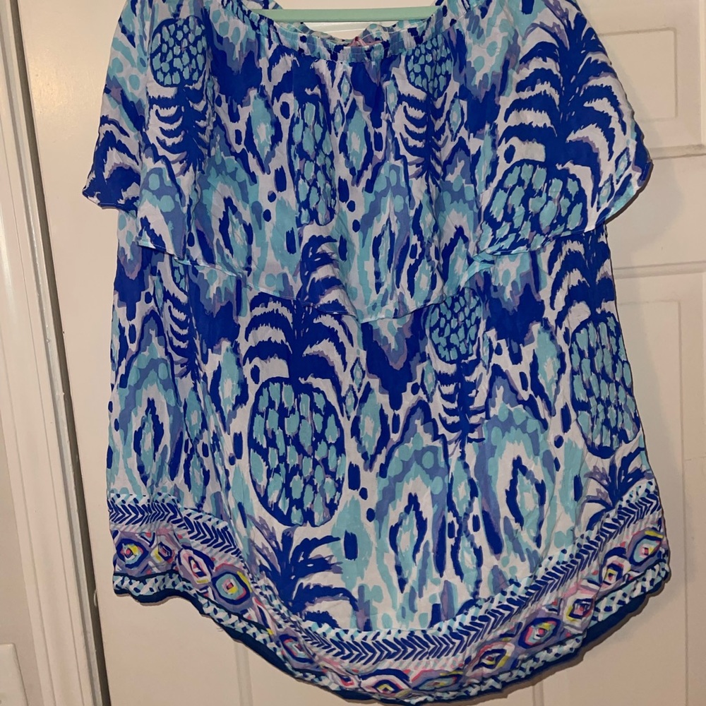 Lilly Pulitzer - strapless shift dress.